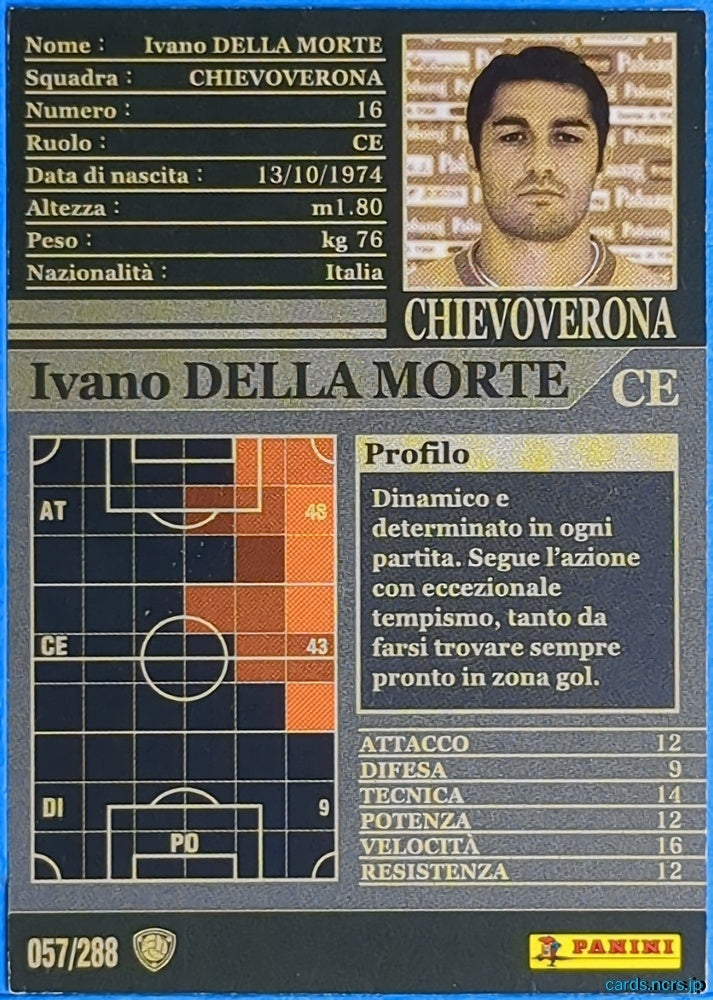 Panini WCCF Football WCCF/2002-2003-057/288EN N Ivano DELLA MORTE Trading Card NM