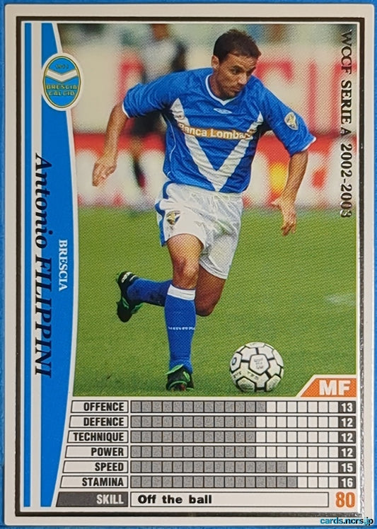 Panini WCCF Football WCCF/2002-2003-042/288EN N Antonio Filippini Trading Card NM