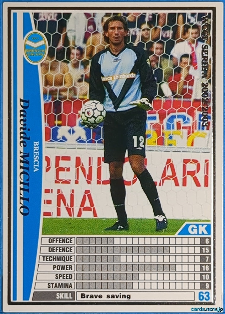 Panini WCCF Football WCCF/2002-2003-033/288 N Davide Micillo Trading Card NM