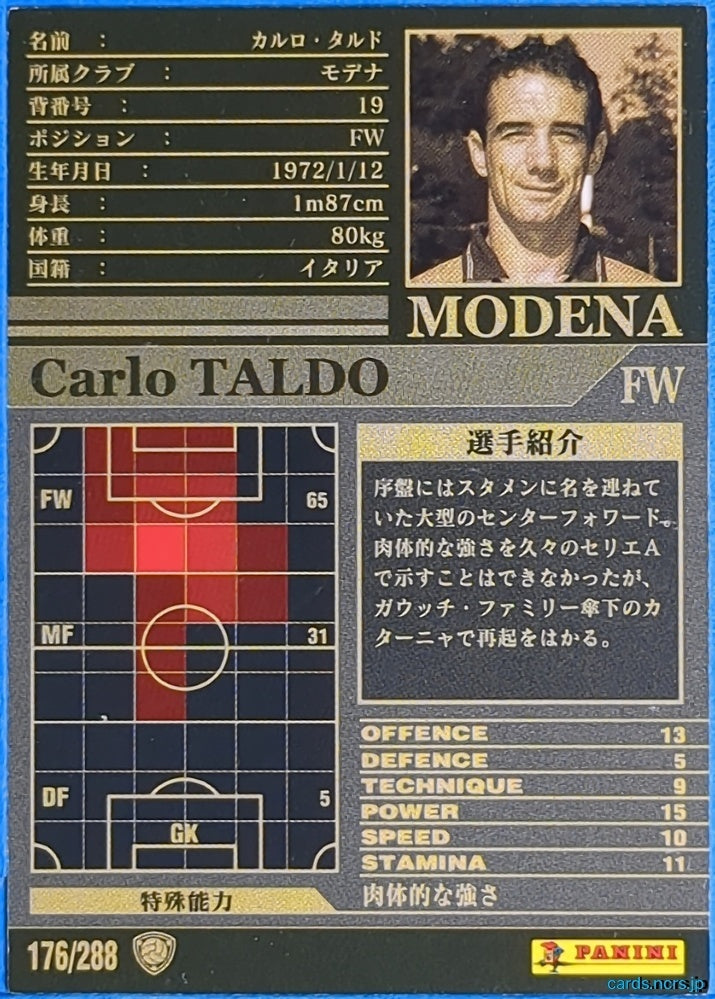 Panini WCCF Football WCCF/2002-2003-176/288 N Carlo Taldo Trading Card NM