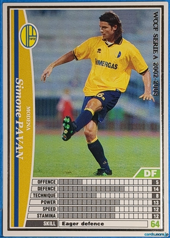 Panini WCCF Football WCCF/2002-2003-166/288EN N Simone PAVAN Trading Card NM