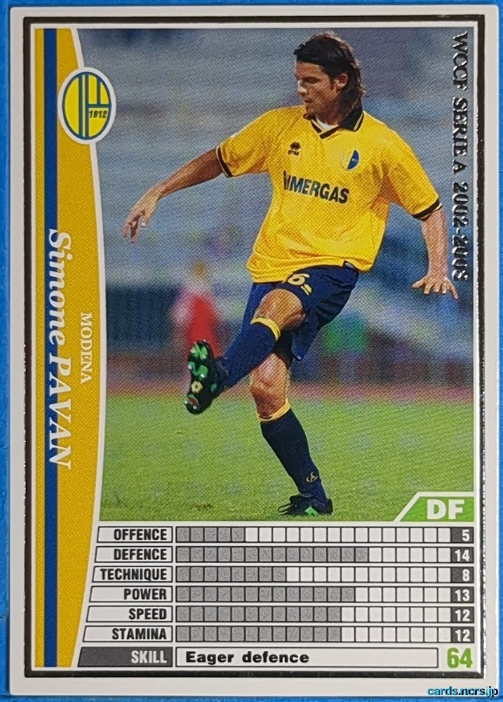 Panini WCCF Football WCCF/2002-2003-166/288 N Simone PAVAN Trading Card NM