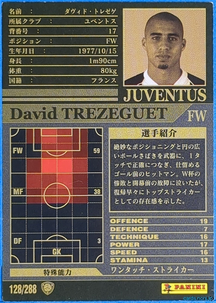 Panini WCCF Football WCCF/2002-2003-128/288 N David Trezeguet Trading Card NM