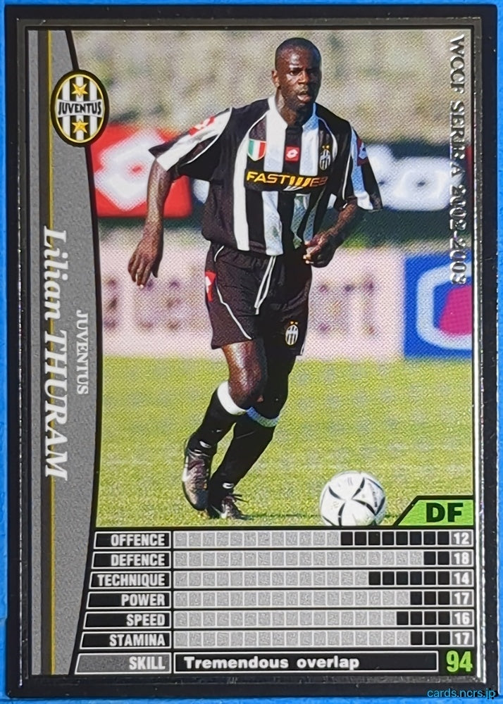 Panini WCCF Football WCCF/2002-2003-117/288 N Lilian Thuram Trading Card NM