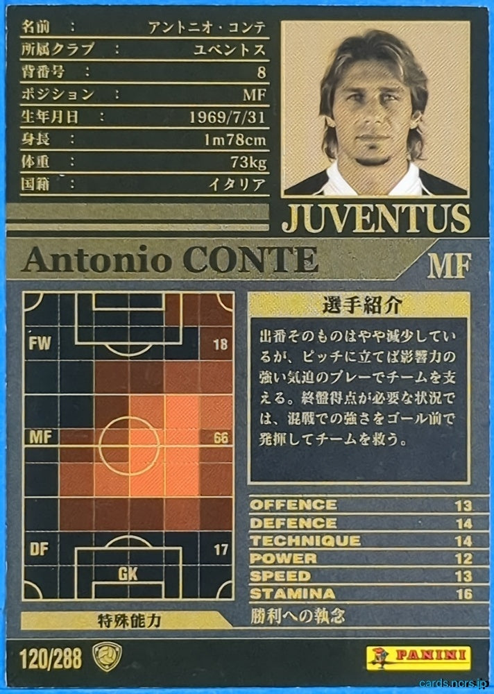 Panini WCCF Football WCCF/2002-2003-120/288 N Antonio Conte Trading Card NM