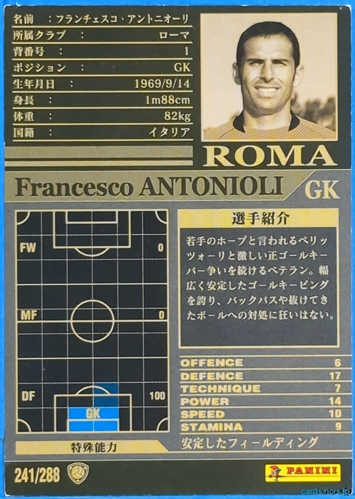 Panini WCCF Football WCCF/2002-2003-241/288 N Francesco Antonioli Trading Card NM