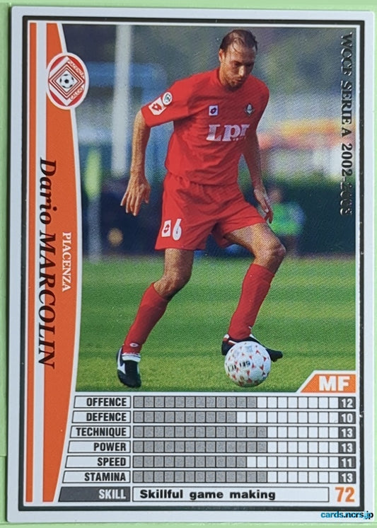 Panini WCCF Football WCCF/2002-2003-219/288 N Dario MARCOLIN Trading Card NM