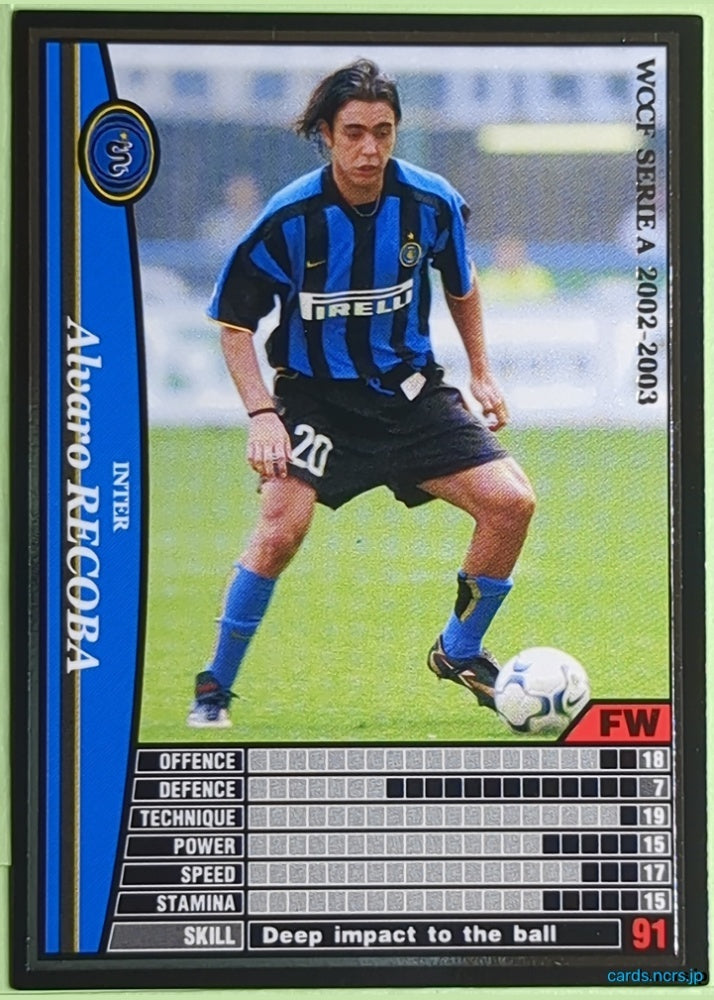 Panini WCCF Football WCCF/2002-2003-111/288 N Alvaro Recoba Trading Card NM