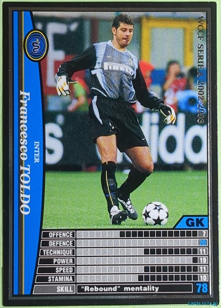 Panini WCCF Football WCCF/2002-2003-097/288EN N Francesco Toldo Trading Card NM