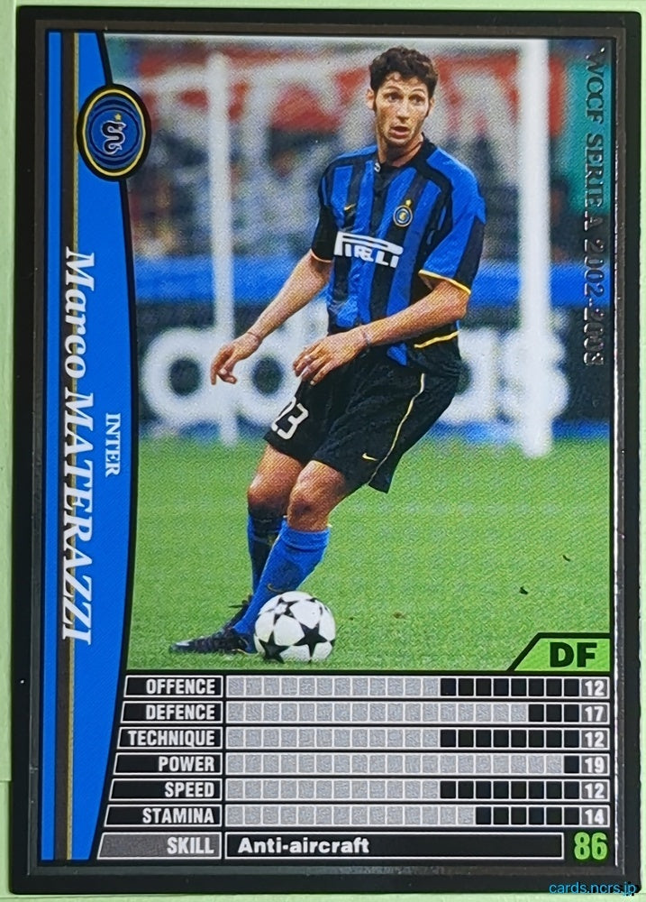 Panini WCCF Football WCCF/2002-2003-101/288EN N Marco MATERAZZI Trading Card NM