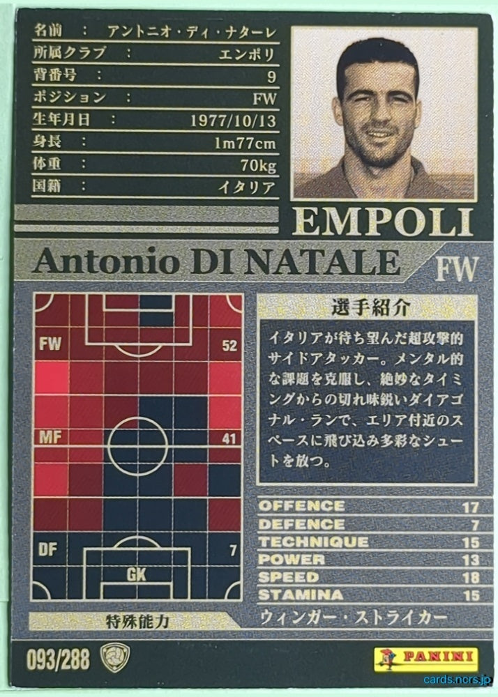 Panini WCCF Football WCCF/2002-2003-093/288 N Antonio DI NATALE Trading Card NM