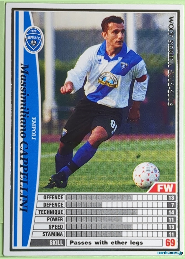 Panini WCCF Football WCCF/2002-2003-092/288 N Massimiliano Cappellini Trading Card NM