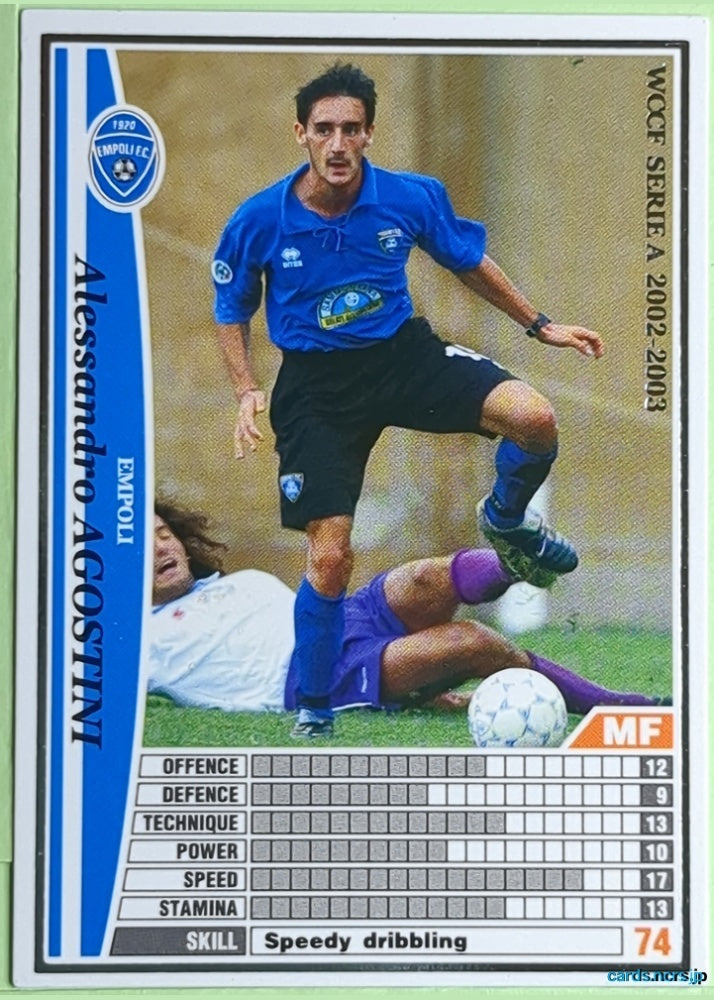 Panini WCCF Football WCCF/2002-2003-087/288 N Alessandro Agostini Trading Card NM