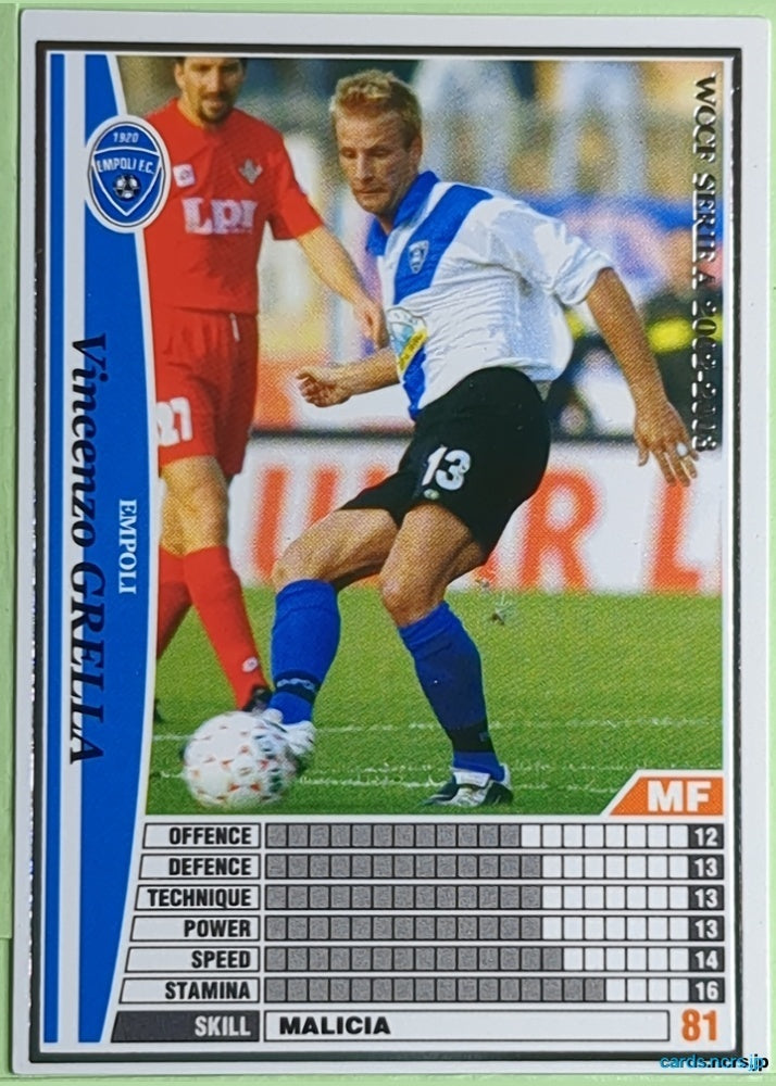 Panini WCCF Football WCCF/2002-2003-090/288 N Vincenzo GRELLA Trading Card NM
