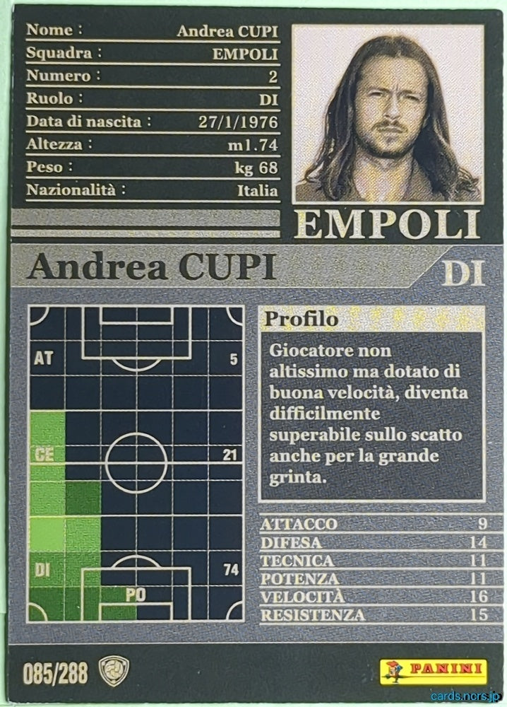 Panini WCCF Football WCCF/2002-2005-085/288EN N Andrea Cupi Trading Card NM