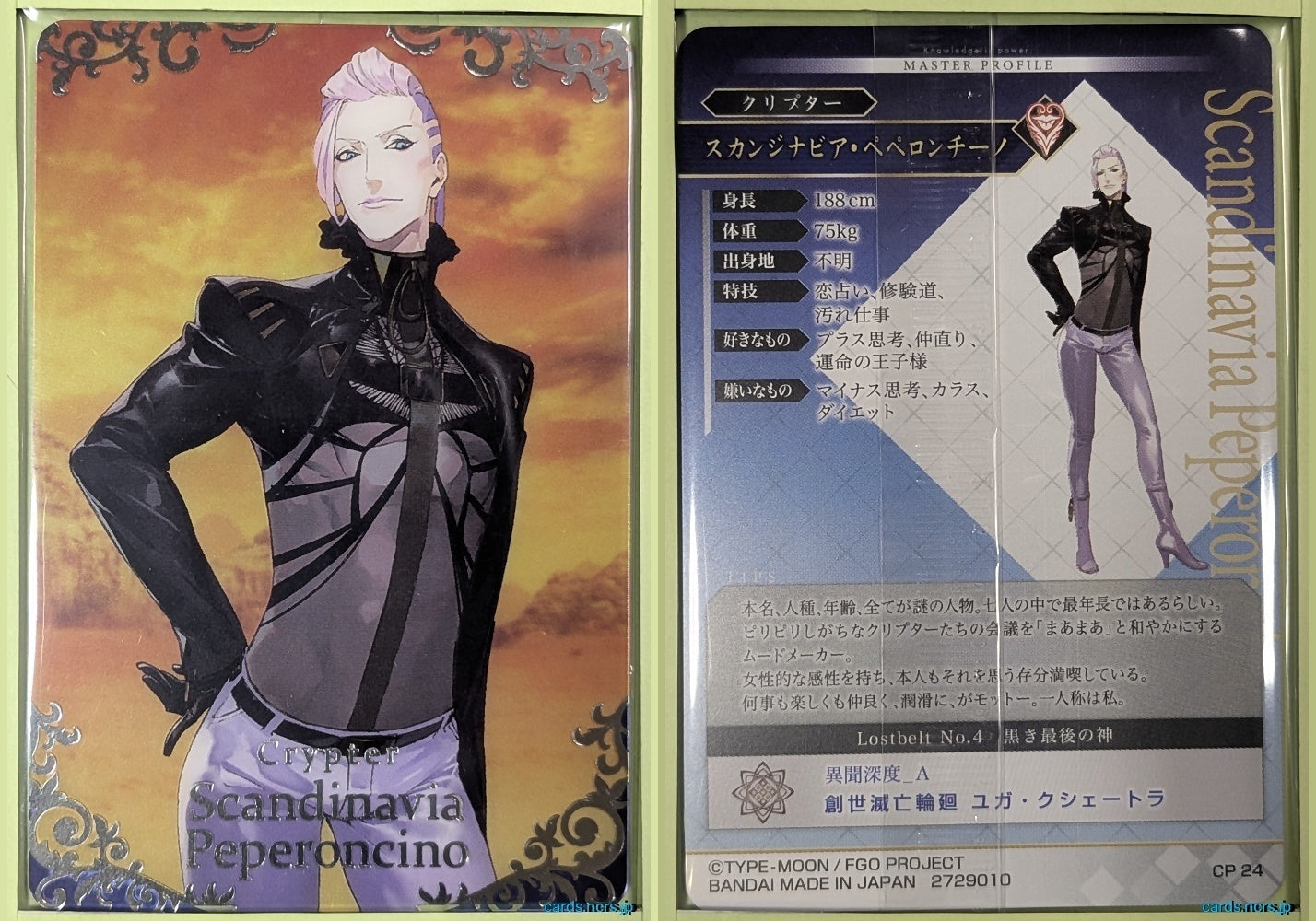 Fate/Grand Order Wafer Vol.12 Fate Grand Order FGW12/CP24 R Scandinavia Peperoncino Trading Card NM