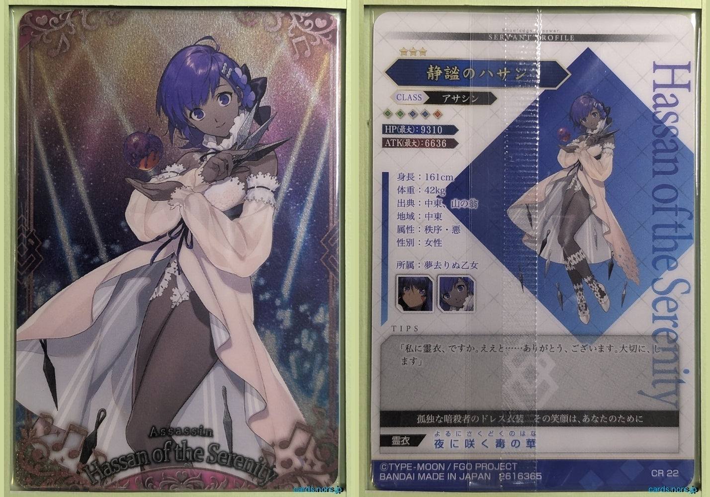 Fate/Grand Order Wafer Vol.11 Fate Grand Order FGW11/CR22 CR Hassan Trading Card NM