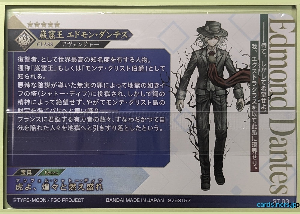 Fate/Grand Order Wafer Vol.13 Fate Grand Order FGW13/ST03 ST Edmond Dantes Trading Card NM
