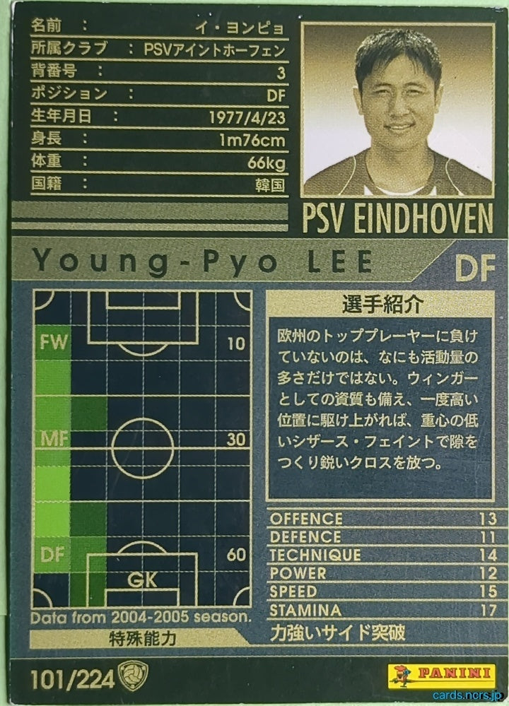 Panini WCCF Football WCCF/2004-2005-101/224 N Young-Pyo Lee Trading Card NM