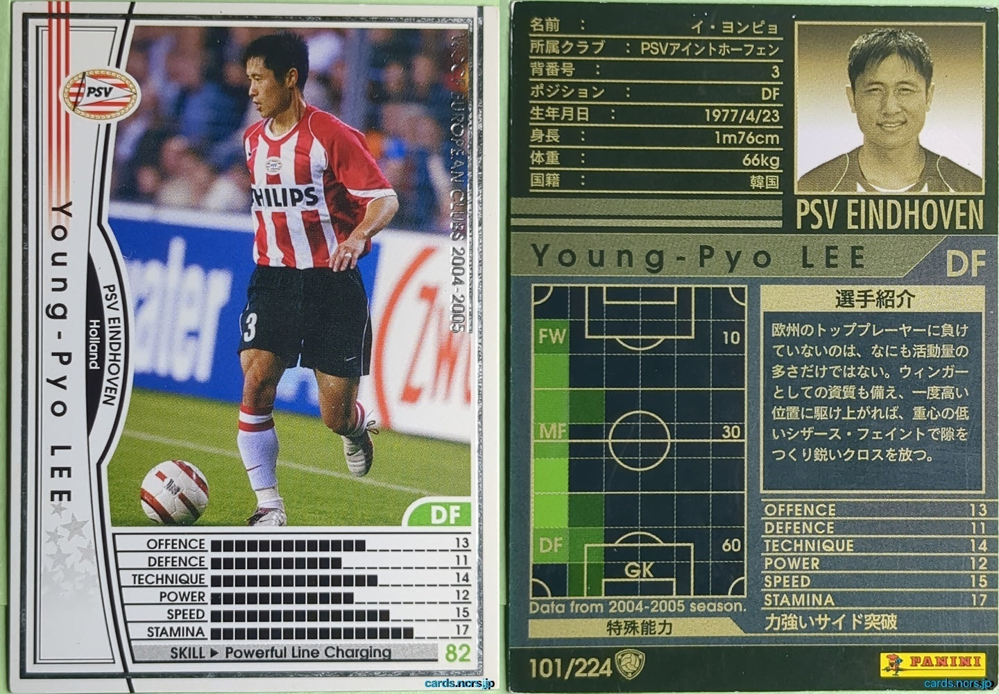 Panini WCCF Football WCCF/2004-2005-101/224 N Young-Pyo Lee Trading Card NM