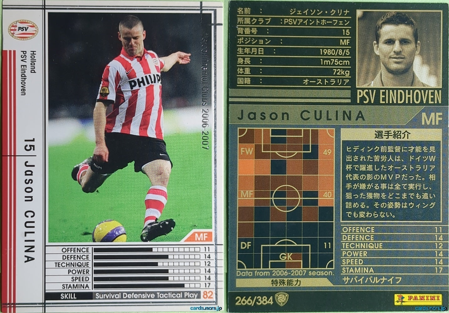 Panini WCCF Football WCCF/2006-2007-266/384 N Jason Culina Trading Card NM