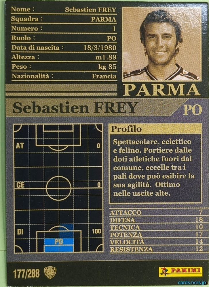 Panini WCCF Football WCCF/2002-2003-177/288EN Sebastien Frey Trading Card NM