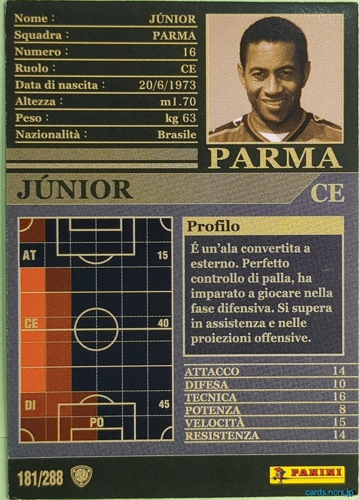 Panini WCCF Football WCCF/2002-2003-181/288EN Júnior Trading Card NM