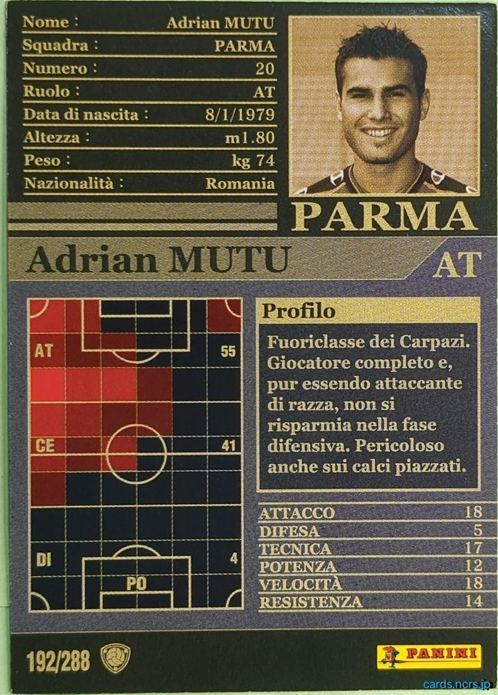 メンズウェア wccf Panini WCCF Football WCCF/2002-2003-192/288EN N Adrian Mutu
