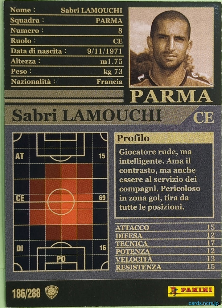Panini WCCF Football WCCF/2002-2003-186/288EN N Sabri Lamouchi Trading Card NM