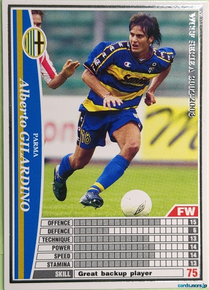 Panini WCCF Football WCCF/2002-2003-191/288 N Alberto GILARDINO Trading Card NM