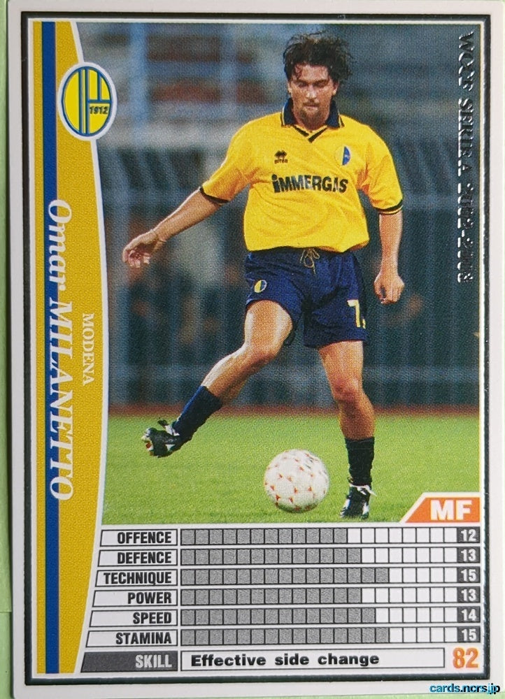 Panini WCCF Football WCCF/2002-2003-170/288EN N Omar Milanetto Trading Card NM