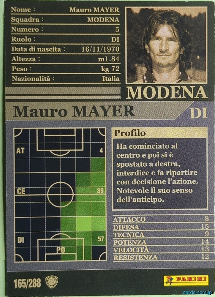Panini WCCF Football WCCF/2002-2003-165/288EN N Mauro Mayer Trading Card NM