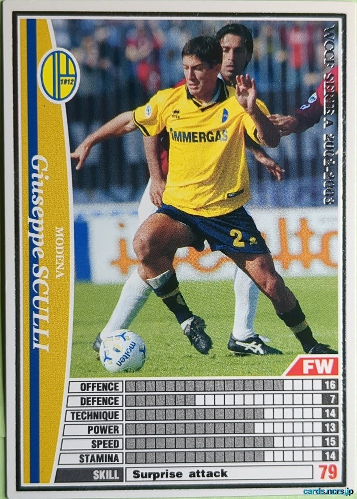 Panini WCCF Football WCCF/2002-2003-175/288EN N Giuseppe Sculli Trading Card NM