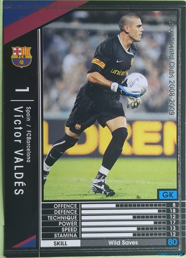 Panini WCCF Football WCCF/2008-2009-289/352 N Victor Valdes Trading Card NM