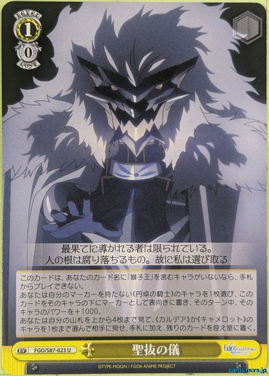 Weiss Schwarz Fate Grand Order FGO/S87-023U U Trading Card NM