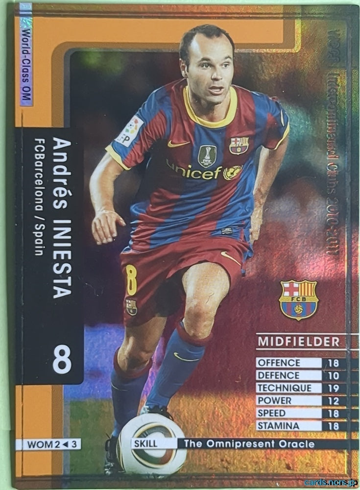 Panini WCCF Football WCCF/2010-2011-WOM2/3 N Andrés INIESTA Trading Card NM