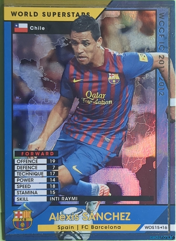 Panini WCCF Football WCCF/2011-2012-WOS15/16 N Alexis Sanchez Trading Card NM