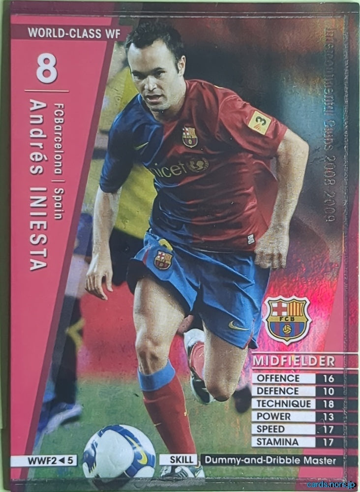 Panini WCCF Football WCCF/2008-2009-WWF2/5 N Andrés INIESTA Trading Card NM