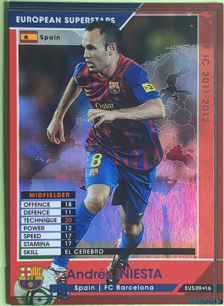 Panini WCCF Football WCCF/2011-2012-EUS09/16 N Andrés INIESTA Trading Card NM