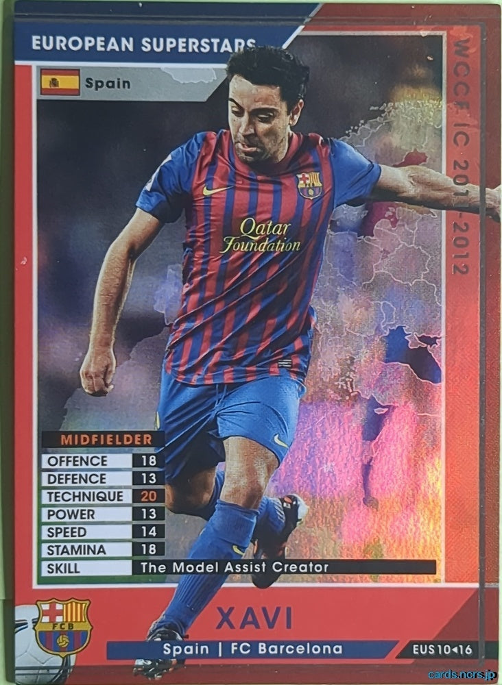 Panini WCCF Football WCCF/2011-2012-EUS10/16 N Xavi Trading Card NM