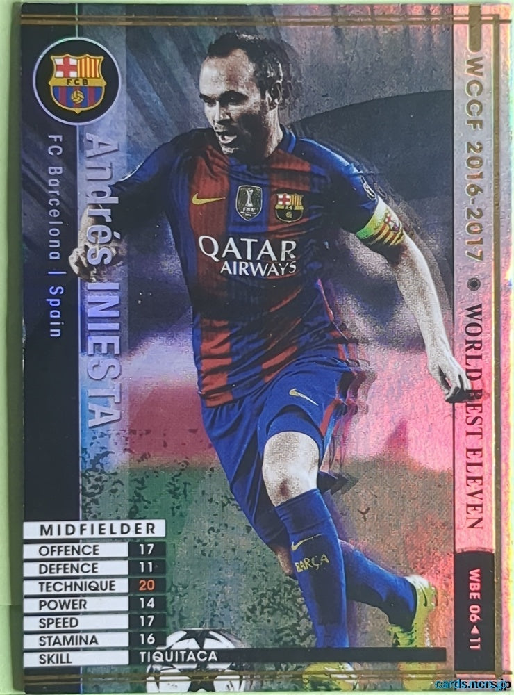Panini WCCF Football WCCF/2016-2017-WBE06/11 N Andrés INIESTA Trading Card NM