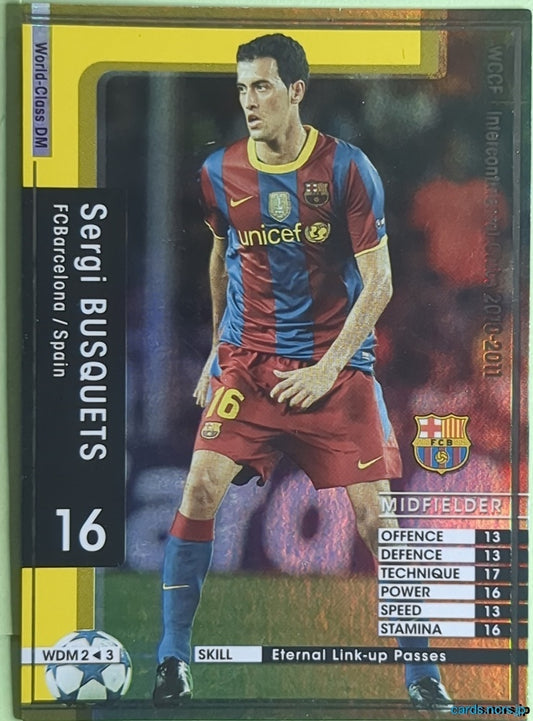 Panini WCCF Football WCCF/2010-2011-WDM2/3 N Sergi Busquets Trading Card NM