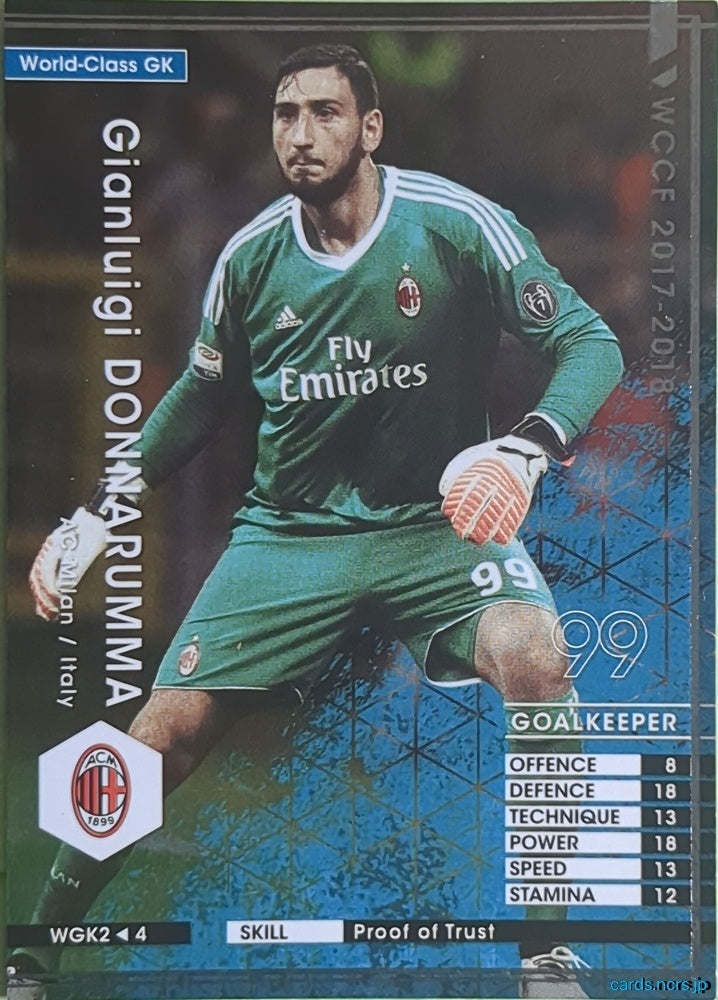 Panini WCCF Football WCCF/2017-2018-WGK2/4 N Gianluigi Donnarumma Trading Card NM
