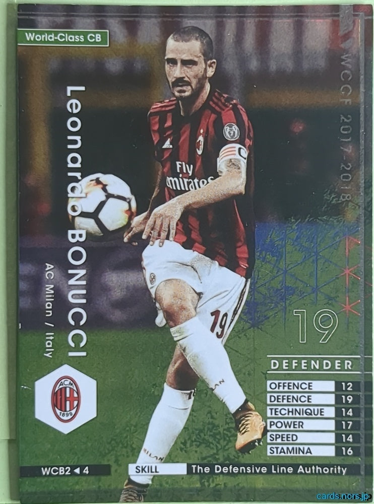 Panini WCCF Football WCCF/2017-2018-WCB2/4 N Leonardo Bonucci Trading Card NM