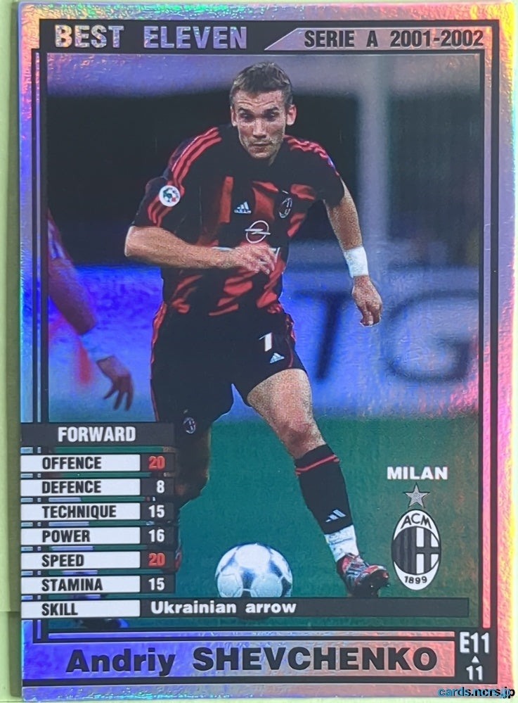 Panini WCCF Football WCCF/2001-2002-E11/11 N Andriy Shevchenko Trading Card NM