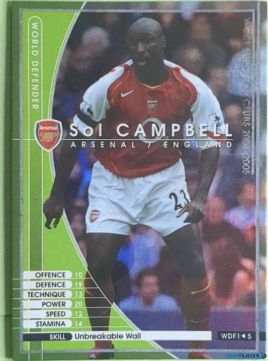 Panini WCCF Football WCCF/2004-2005-WDF1/5 N Sol Campbell Trading Card NM