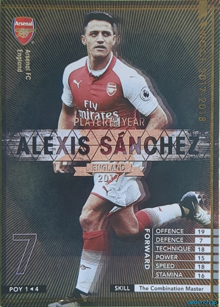 Panini WCCF Football WCCF/2016-2017-POY1/4 N Alexis Sanchez Trading Card NM