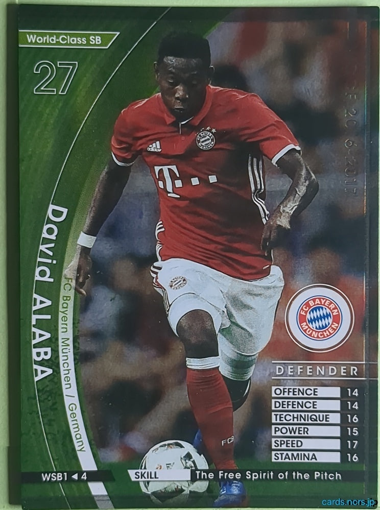 Panini WCCF Football WCCF/2015-2016-WSB1/4 N David Alaba Trading Card NM