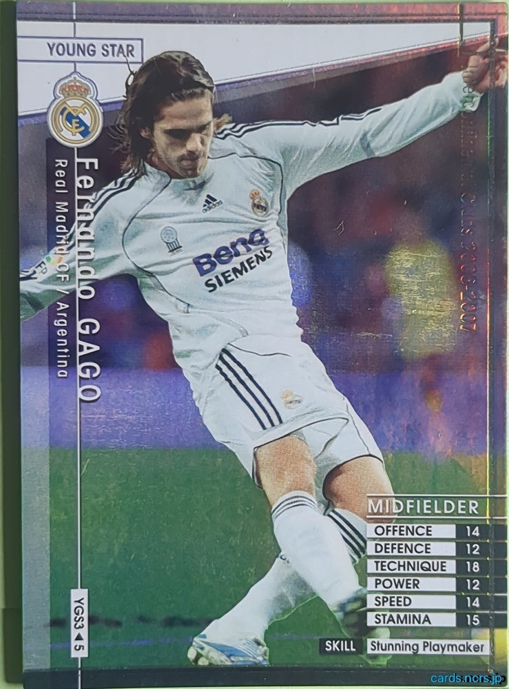 Panini WCCF Football WCCF/2006-2007-YGS3/5 N Fernando Gago Trading Card NM