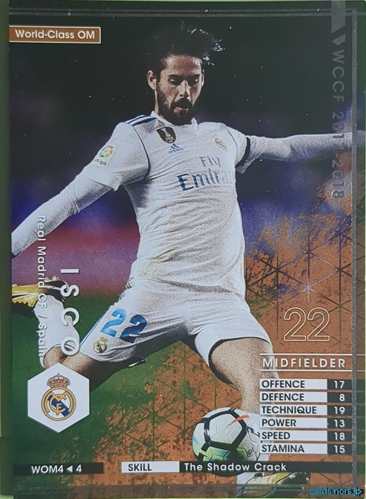 Panini WCCF Football WCCF/2017-2018-WOM4/4 N ISCO Trading Card NM